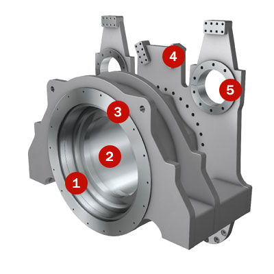 Custom aluminium gravity die cast gearbox housing